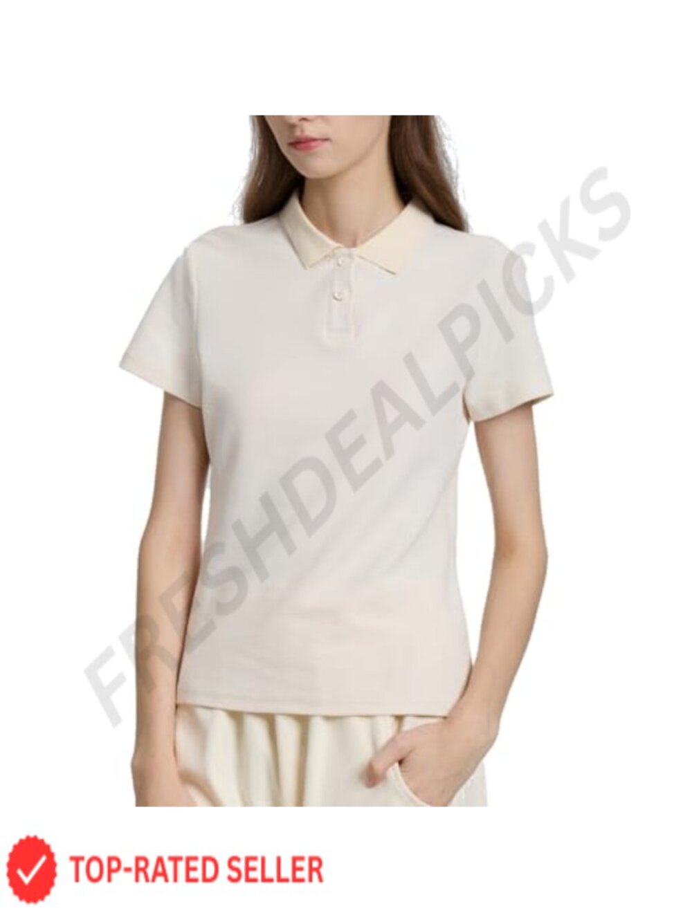 Women's Cotton Pique Polo Shirt Short Sleeve Business Casual Summer Work Top